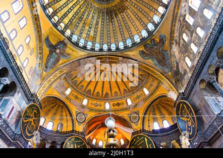 Deckeninnenraum in der Hagia Sophia Stockfoto