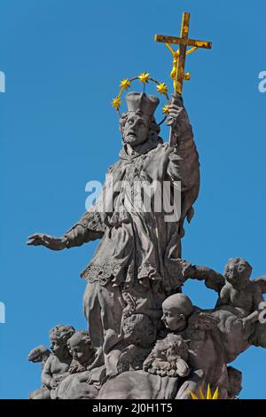 Statue des Heiligen Johannes Nepomuk Stockfoto