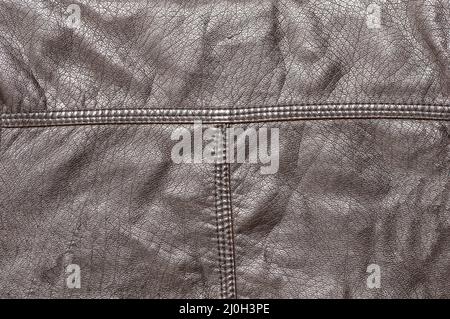 Echtleder Textur Hintergrund einer Jacke Stockfoto