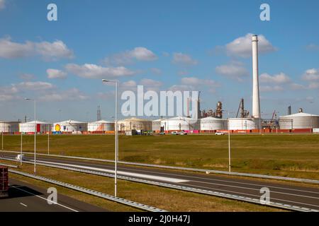 Shell-Raffinerie pernis in der Nähe von rotterdam in holland Stockfoto