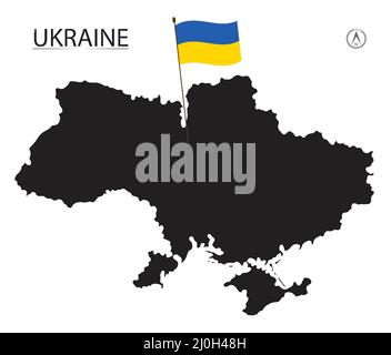 Ukraine Karte Silhouette. Vektorgrafik Stock Vektor