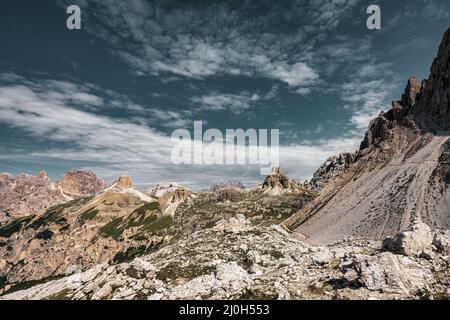 Felsen in den Dolomiten Stockfoto