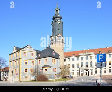 Historisches Schloss in der Altstadt von Weimar, Thüringen Stockfoto