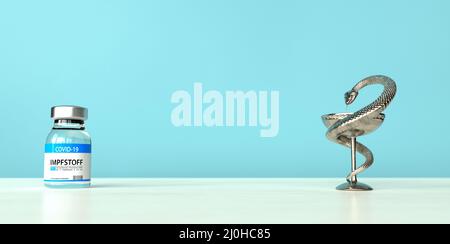 Aesculapian Staff Snake Impfstoff SARS-CoV-2 Stockfoto