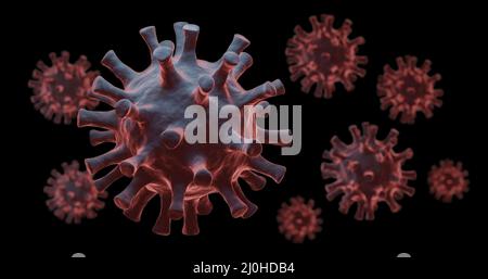 Grippevirus in der Luft für Covid 19 Stockfoto