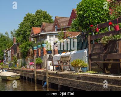 Boote in friedrichstadt Stockfoto