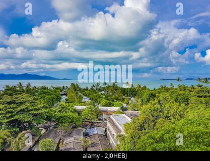 Tolles Strand- und Landschaftspanorama auf der Insel Koh Samui in Thailand. Stockfoto