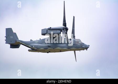 RAF Fairford, Gloucestershire, Großbritannien - 15. 2017. Juli: Eine Boeing der United States Air Force Bell, CV-22B, ein Tiltrotor-Militärflugzeug von Osprey auf der RIAT 2019 Stockfoto