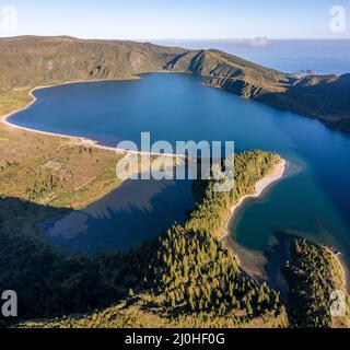 lagoa do fogo, Landschaft und See in Sao Miguel, Azoren Stockfoto