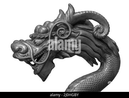 Golden Dragon isoliert auf weißem Hintergrund Stockfoto