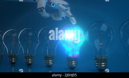 A.I.: Handlampe des Roboters Stockfoto