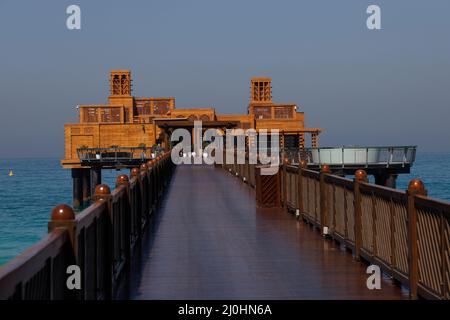 Pierchic Restaurant in Dubai, Vereinigte Arabische Emirate. Stockfoto