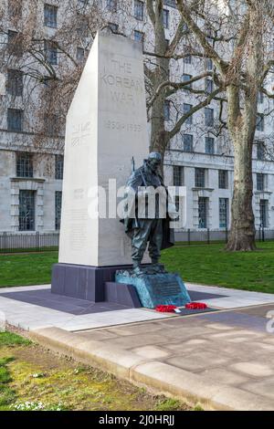 Koreanisches Kriegsdenkmal in Whitehall Gardens, London, England, Großbritannien Stockfoto