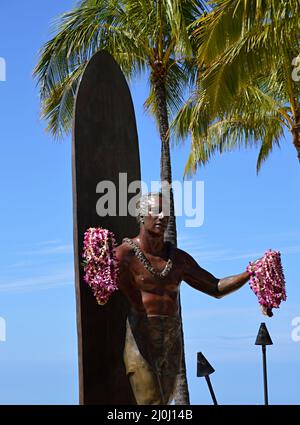 Waikiki Beach auf der Insel Oahu, Honolulu, Hawaii Stockfoto