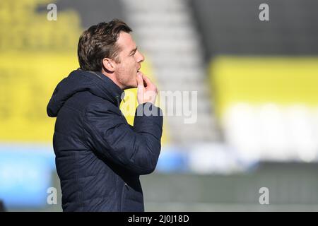 Huddersfield, Großbritannien. 19. März 2022. Scott Parker Manager von Bournemouth vor dem Spiel in Huddersfield, Vereinigtes Königreich am 3/19/2022. (Foto von Simon Whitehead/News Images/Sipa USA) Quelle: SIPA USA/Alamy Live News Stockfoto