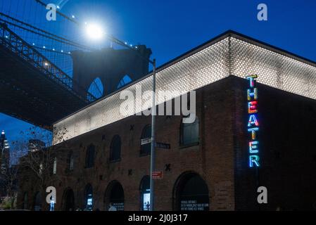 St. Ann's Theaterschild in DUMBO Brooklyn NYC Stockfoto