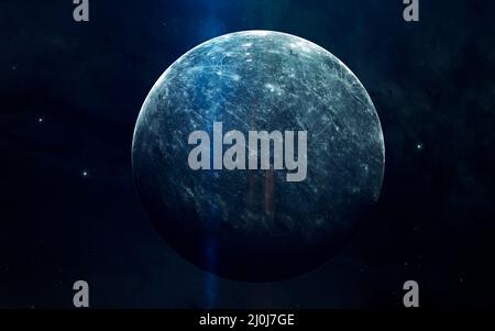 Realistisches Bild von Merkur, dem Planeten des Sonnensystems. Bildungsanbildung. Elemente dieses Bildes, die von der NASA eingerichtet wurden Stockfoto