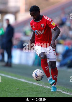 Charlton Athletic's Diallang Jaiyesimi während des Sky Bet League One-Spiels im Londoner Valley. Bilddatum: Samstag, 19. März 2022. Stockfoto