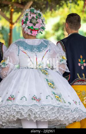 Detail der Tracht, Rakvice, Südmähren, Tschechische Republik Stockfoto