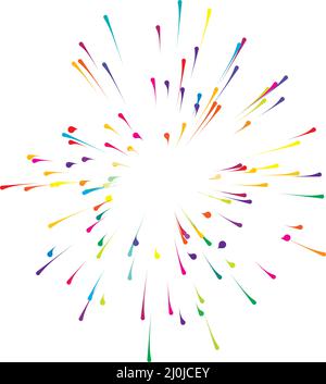 Strahlen Sie bunte Linien, Strahlen, Strahlen aus. Strahlende, radiale, mehrfarbige Sonne, Starburst mit zufallsartigen Linien - Stock-Vektor-Illustration, Clip-Art-Grafiken Stock Vektor