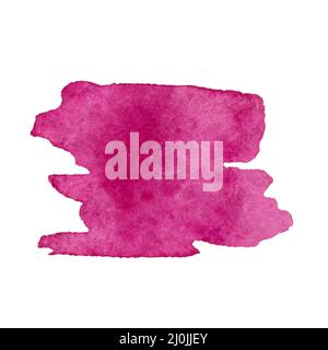 Rosa Aquarell Pinselstrich. Handgezeichnete Aquarell-Textur.Design für den Druck Stockfoto
