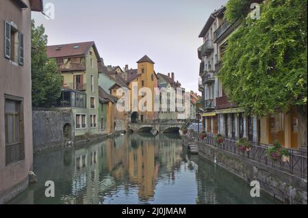 Annecy in Alps, Blick auf den Kanal der Altstadt, Frankreich, Europa Stockfoto