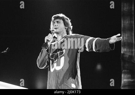 Barry Manilow bei einem Konzert im Hartford Civic Center, Hartford, Connecticut, Amerika. Dezember 1981. Stockfoto