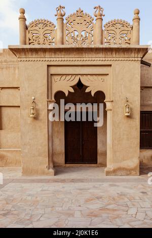 Al Seef Traditional Historical District Arabic Architecture. Dubai Deira Altstadt. Vereinigte Arabische Emirate. Naher Osten. Stockfoto