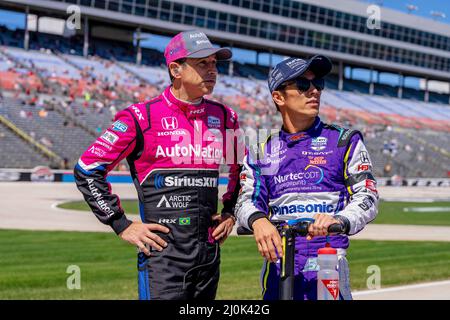 Ft. Worth, Texas, USA. 19. März 2022. TAKUMA SATO (51) aus Tokio, Japan, qualifiziert sich für den XPEL 375 auf dem Texas Motor Speedway in Ft. Worth, Texas, USA. (Bild: © Walter G. Arce Sr./ZUMA Press Wire) Stockfoto