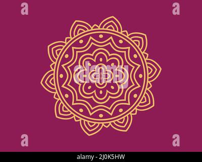 Luxus ornamental Mandala Hintergrund-Design.Runde Gradient Mandala isoliert Hintergrund. Vector Boho Mandala in luxuriösen goldenen und rosa Farben. Stock Vektor