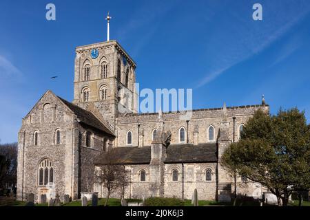 SHOREHAM-BY-SEA, WEST SUSSEX, Großbritannien - FEBRUAR 1 : Blick auf die Shoreham Kirche in Shoreham-by-Sea, West Sussex am 1. Februar 2010 Stockfoto