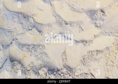 Geformter abstrakter Boden aus Sand, Kalk und Gips, Draufsicht Stockfoto