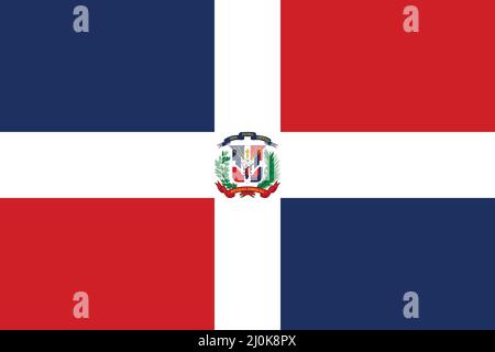 Die Flagge der Dominikanischen Republik Vektorgrafik als EPS 10. Stock Vektor