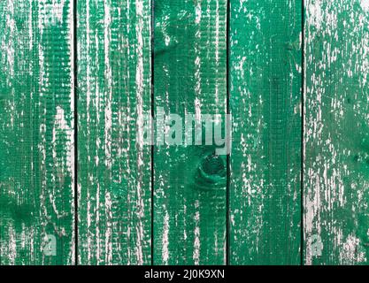 Holzbretter mit abblätternder Farbe Stockfoto