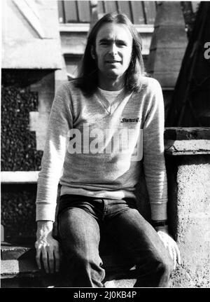 Francis Rossi von Status Quo, aufgenommen in London.zur Zeit dieses Bildes reiht sich Status Quos neue Single 'What You're proposing' in die Charts ein. Bild aufgenommen am 21.. Oktober 1980 Stockfoto