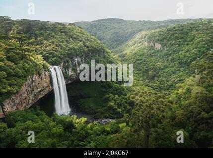 Caracol Wasserfall (Cascata do Caracol) - Canela, Rio Grande do Sul, Brasilien Stockfoto