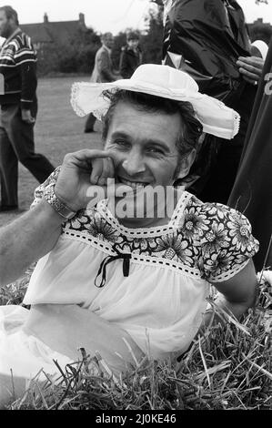 Gesponsertes Pram Race, Theale, West-Berkshire, England, Oktober 1980. Stockfoto