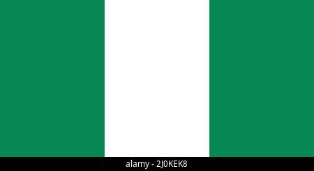 Die offizielle Flagge von Nigeria als Vektor. Stock Vektor