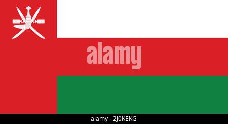 Die offizielle Flagge von Oman als Vektor. Stock Vektor