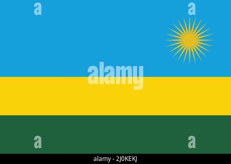 Die offizielle Flagge von Ruanda als Vektor. Stock Vektor