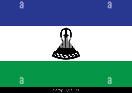 Die offizielle Flagge von lesotho als Vektor Stock Vektor