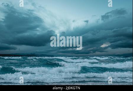 Sturm auf dem See Stockfoto