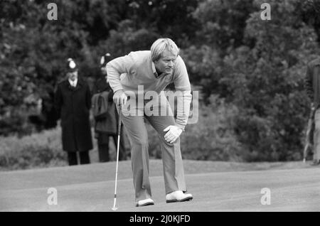 Ryder Cup 1981, 18.. Bis 20. September 1981 im Walton Heath Golf Club in Walton-on-the-Hill, Surrey, England. Das Team der Vereinigten Staaten gewann den Wettbewerb mit 18,5 bis 9,5 Punkten. Bilder aufgenommen am 19.. September 1981. Jack Nicklaus Stockfoto