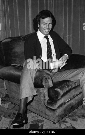 Sänger Julio Iglesias. Oktober 1982. Stockfoto