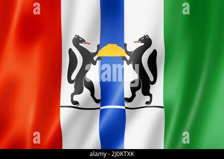 Nowosibirsk Staat - Oblast - Flagge, Russland Stockfoto