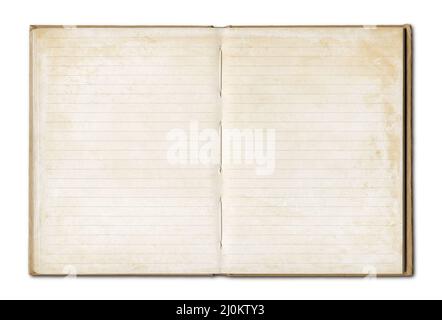 Vintage leere offene notebook Stockfoto