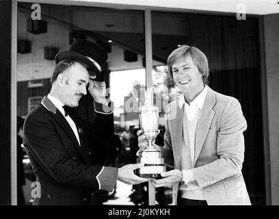 Bill Rogers, 29, aus Texas, Gewinner der Open Golf Championship 1981 in Sandwich, Kent, abgebildet am folgenden Tag, Montag, 20.. Juli 1981. Stockfoto