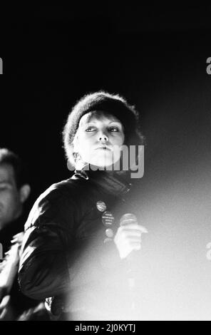 Pat Benatar, Sänger, im Konzert im Hexagon, Reading, Oktober 1980. Stockfoto