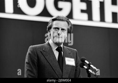 Michael Heseltine, Staatssekretär für Umwelt, sprach auf der konservativen Parteikonferenz am 8.. Oktober 1980. Stockfoto