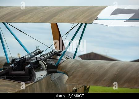 Fokker DR1 Doppelmaschinengewehre Stockfoto